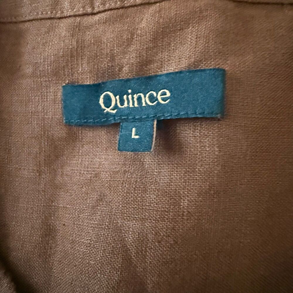 Quince European Linen Swing Dress Womens L Brown Sleeveless Pintuck - Picture 8 of 10